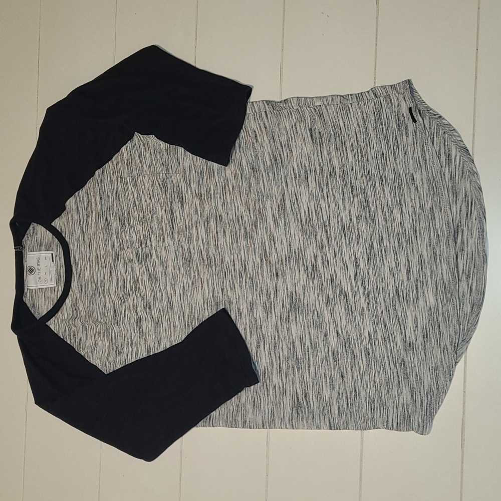 On the Byas small black and gray raglan shirt